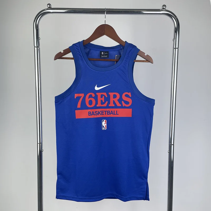 2023 Season Philadelphia 76ers Basketball Jersey Blue training vest