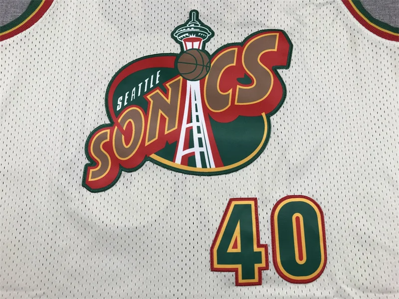 NBA Seattle SuperSonics Basketball jersey 40 white