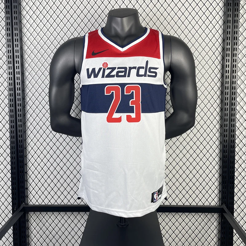 2023  Washington Wizards Basketball Jersey   Home  White  #23    JORDAN