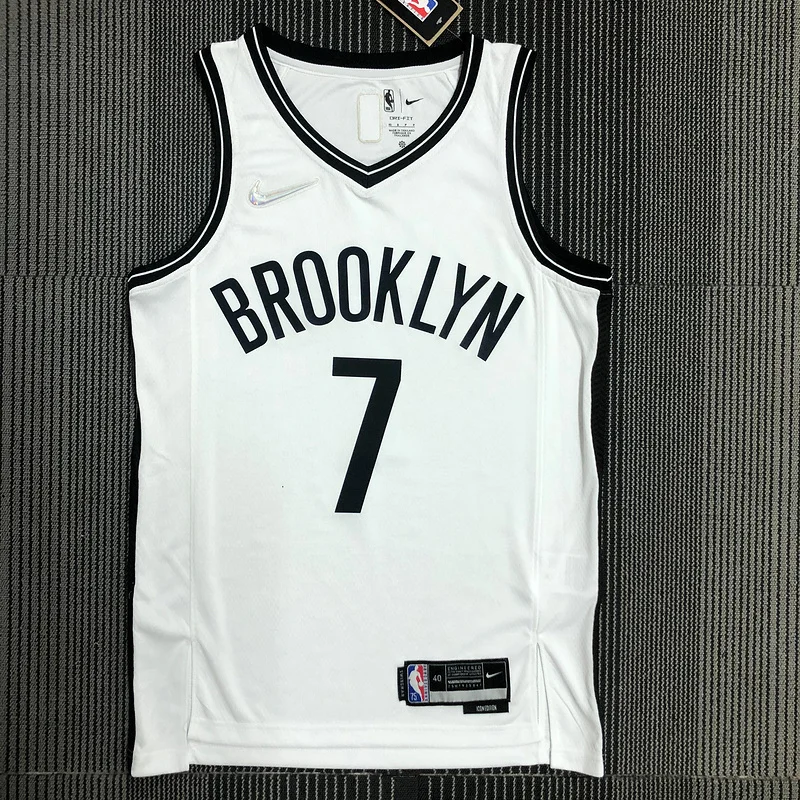 75th anniversary Brooklyn Nets Basketball jersey White #7 DURANT