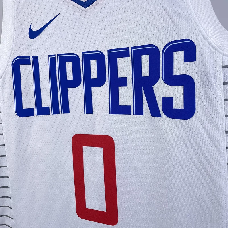 2023 Season   NBA Los Angeles Clippers Basketball jersey   Home   White  #0    WESTBROOK