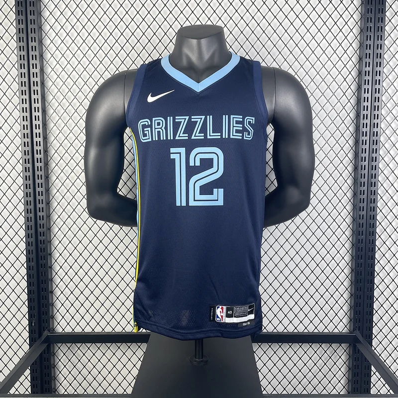 2023 Season NBA Memphis Grizzlies Basketball Jersey Aawy Blue #12 MORANT