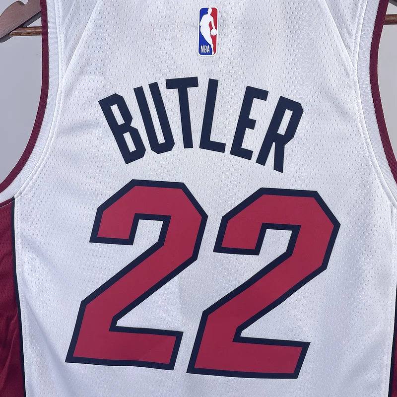 NBA Miami Heat basketball jersey V-neck White #22 BUTLER