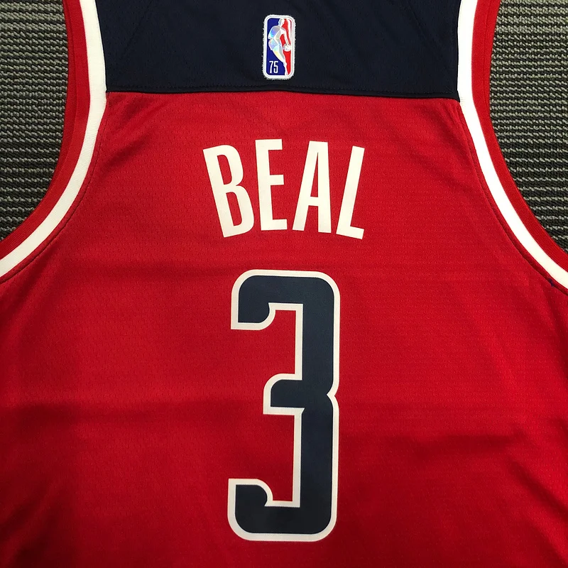 75th anniversary Washington Wizards Basketball Jersey Red #3 BEAL