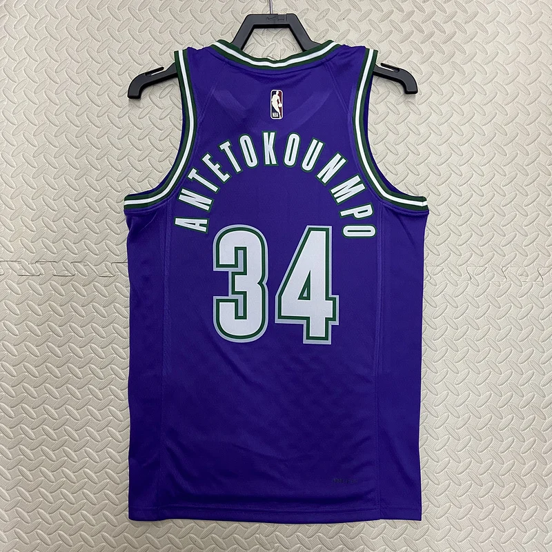 2023 Season NBA Milwaukee Bucks Basketball jersey Retro #34 Antetokounmpo