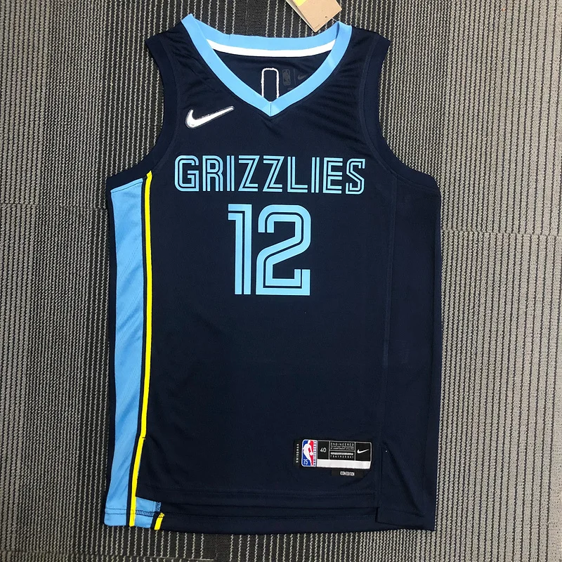 75th anniversary NBA Memphis Grizzlies Basketball Jersey Blue #12 MORANT