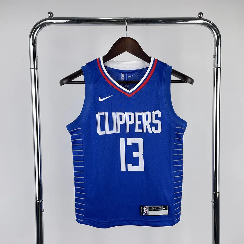 Youth kids Basketball Jersey Los Angeles Clippers Blue #13 GEORGE