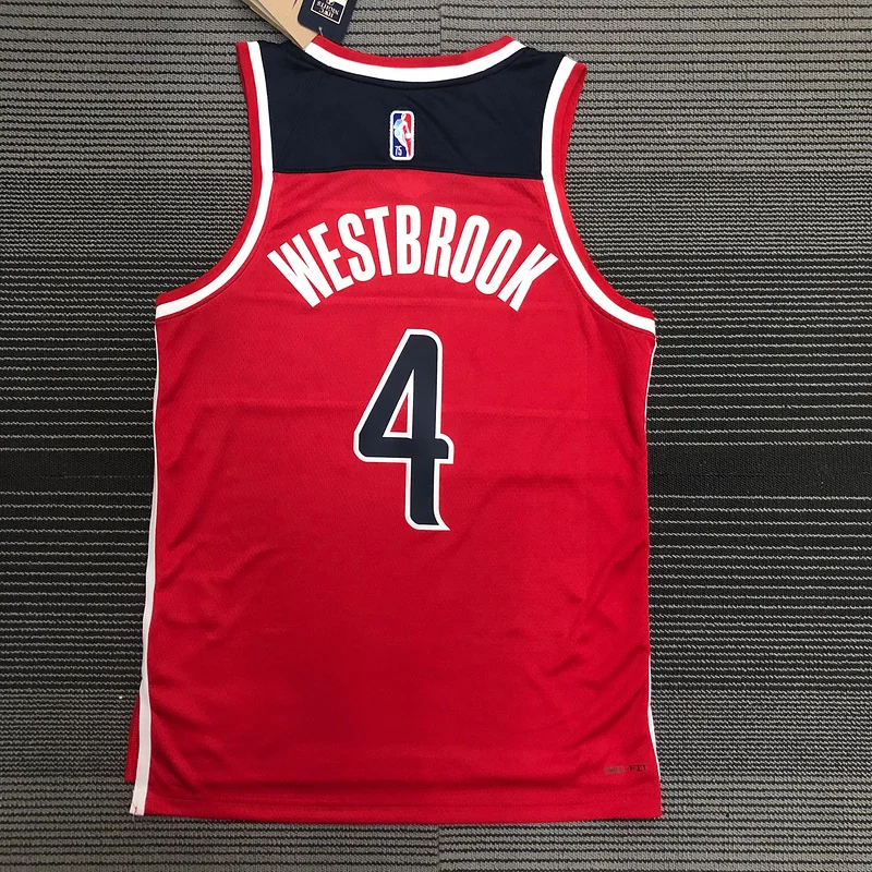 75th anniversary Washington Wizards Basketball Jersey Red #4 WESTBROOK