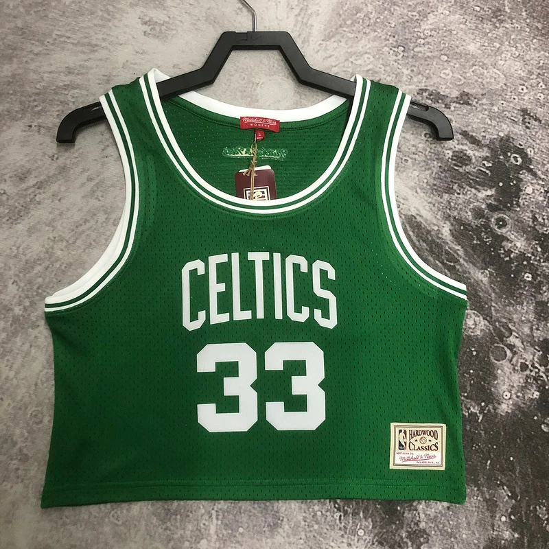 Mitchell Ness Women Retro Boston Celtics Basketball Jersey Green #33 BIRD