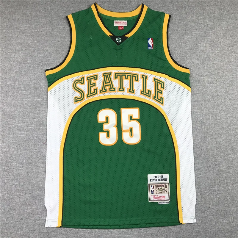 Mitchell Ness NBA Seattle SuperSonics Basketball jersey 35 Retro Green