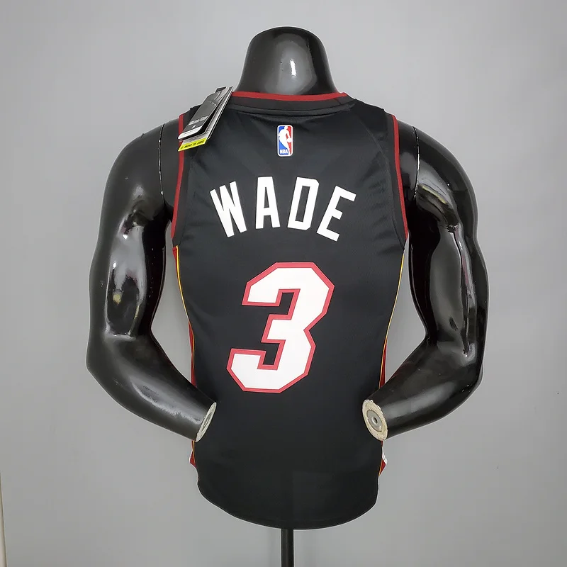 NBA Miami Heat basketball jersey V-neck Black #3 WADE