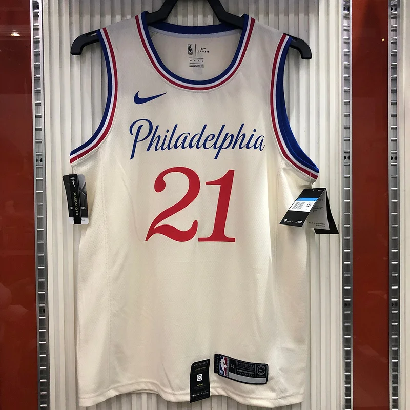 2020 Season NBA Philadelphia 76ers Basketball Jersey city version limited #21 EMBIID