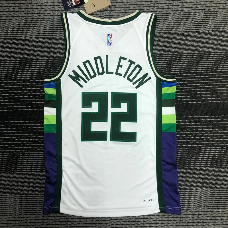 2022 Season NBA Milwaukee Bucks Basketball jersey city version #22 MIDDLETON