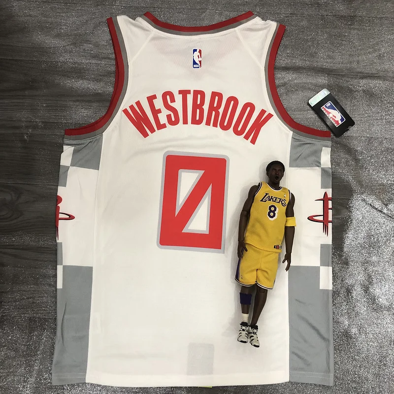 2020 Houston Rockets Basketball Jersey city version White #0 WESTBROOK