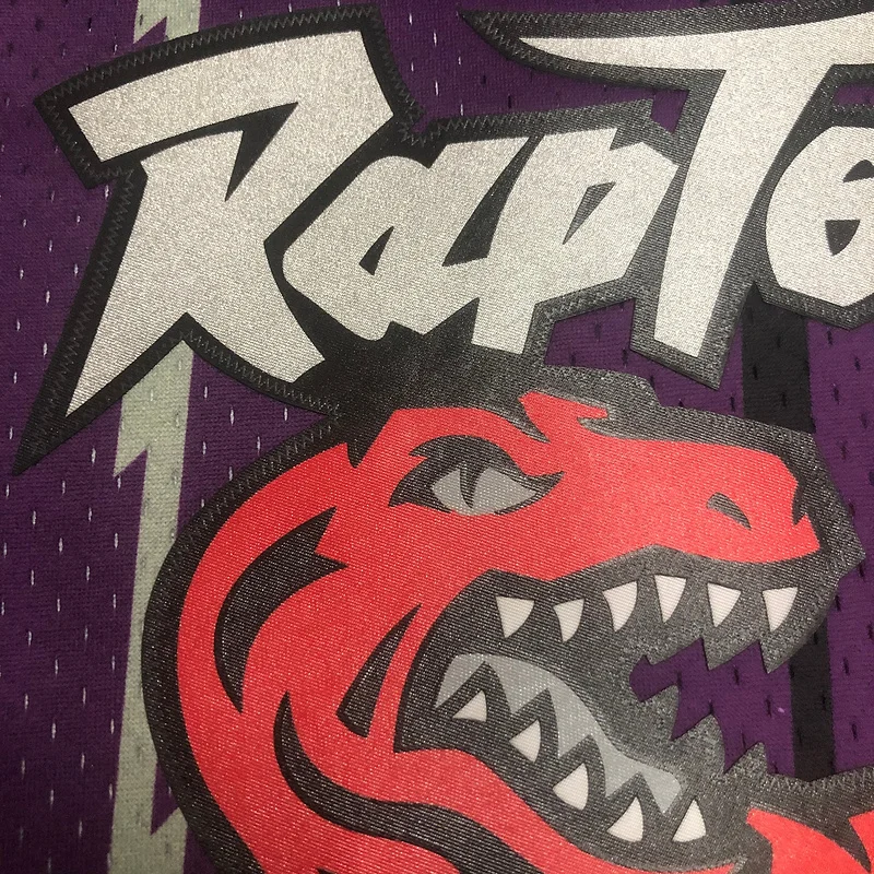 1999 Mitchell Ness Hot Print Retro NBA Toronto Raptors Basketball Jersey Purple #1 McGrady