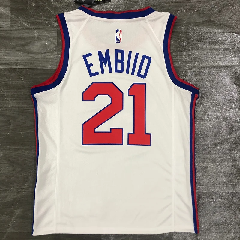 2021 Season NBA Philadelphia 76ers Basketball Jersey Retro limited #21 EMBIID