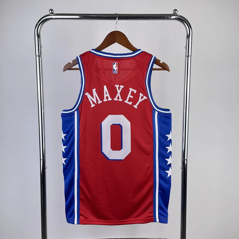 2023 Season NBA Philadelphia 76ers Basketball Jersey trapeze limited #0 MAXEY