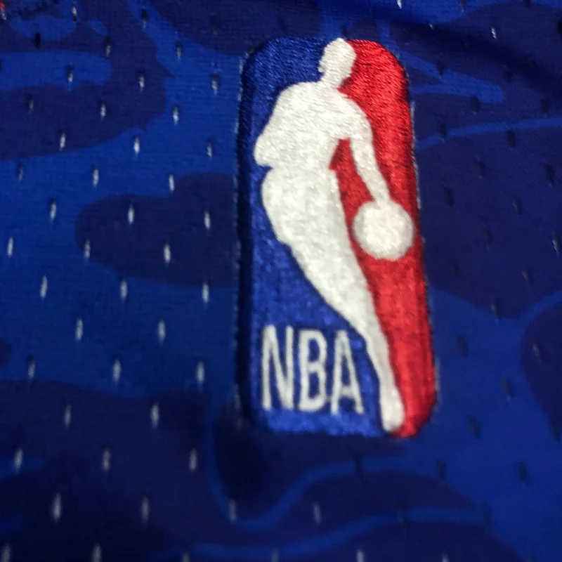 BAPE×M&N Co-branded Brooklyn Nets Basketball jersey Blue #93