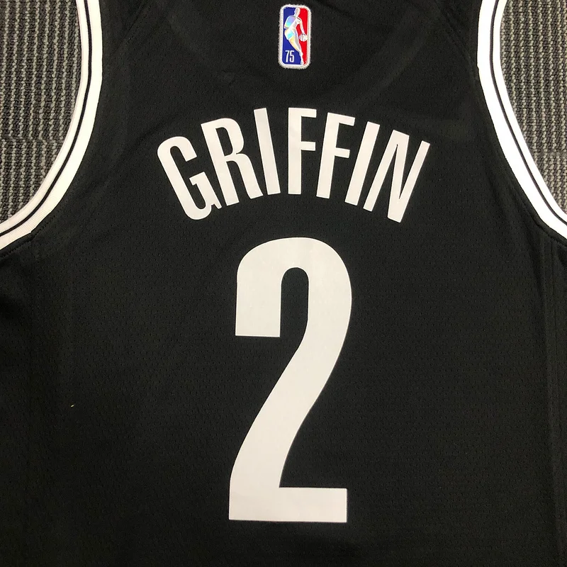 75th anniversary Brooklyn Nets Basketball jersey Black #2 GRIFFIN