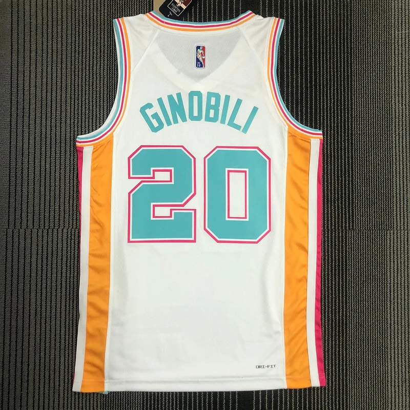 2022 San Antonio Spurs Basketball Jersey city version #20 GINOBILI