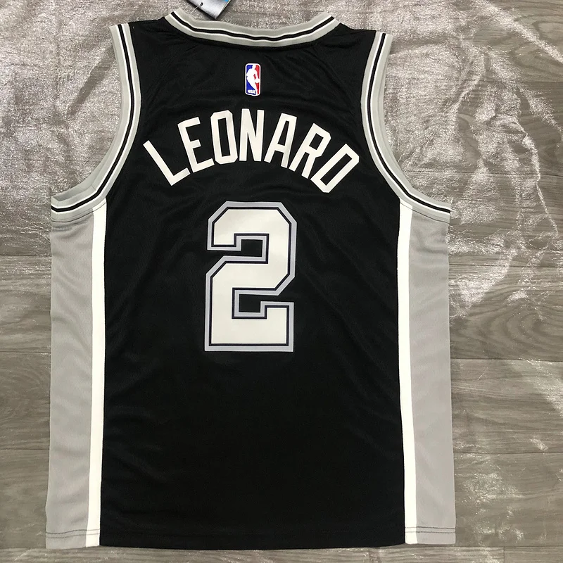 San Antonio Spurs Basketball Jersey Black #2 LEONARD