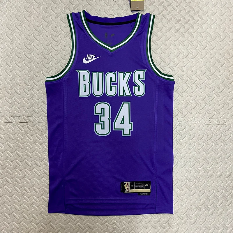 2023 Season NBA Milwaukee Bucks Basketball jersey Retro #34 Antetokounmpo