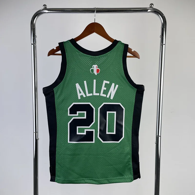 MN Hot Print Retro Boston Celtics Basketball Jersey italian race #20 ALLEN