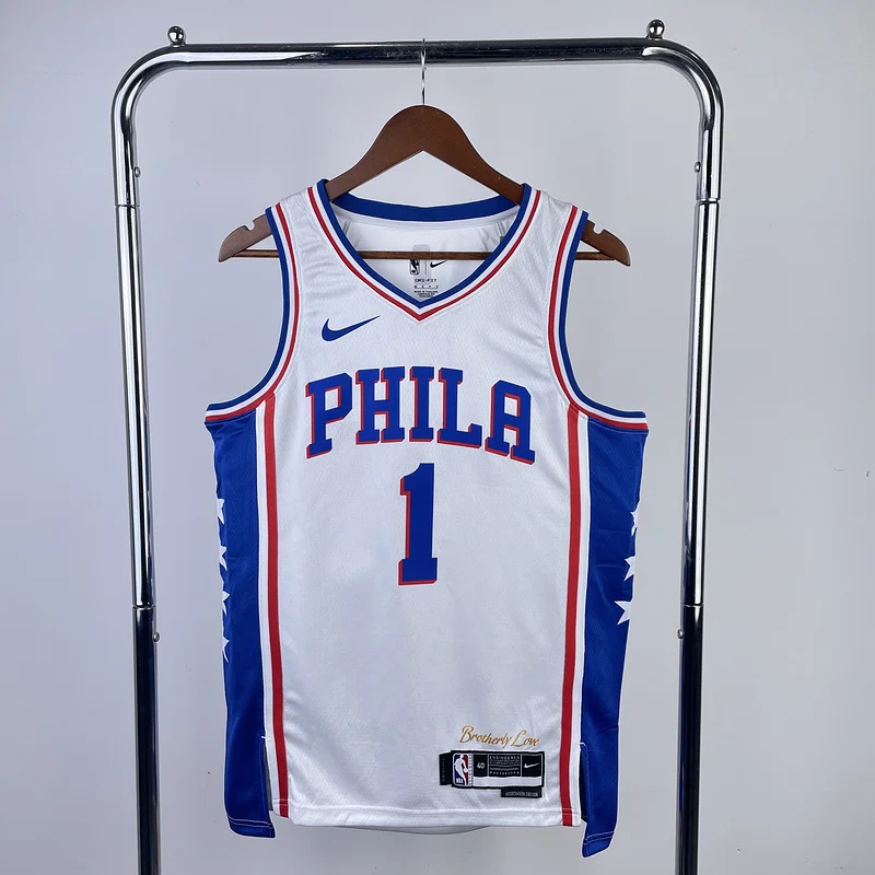 2023 Season NBA Philadelphia 76ers Basketball Jersey Home White #1 HARDEN