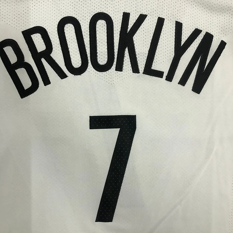 AU Player Version Brooklyn Nets Basketball jersey White #7 DURANT