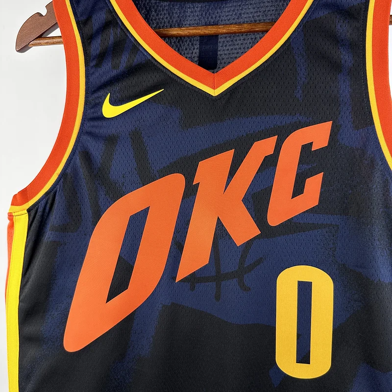 2024 NBA Oklahoma City Thunder Basketball Jersey city version #0 WESTBROOK