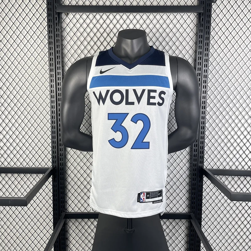 2023 Minnesota Timberwolves Basketball Jersey Home White #32 TOWNS