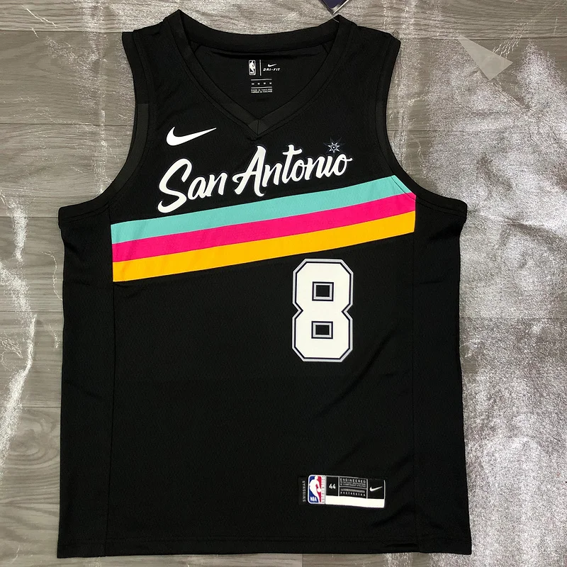 2021 San Antonio Spurs Basketball Jersey city version #8 MILLS