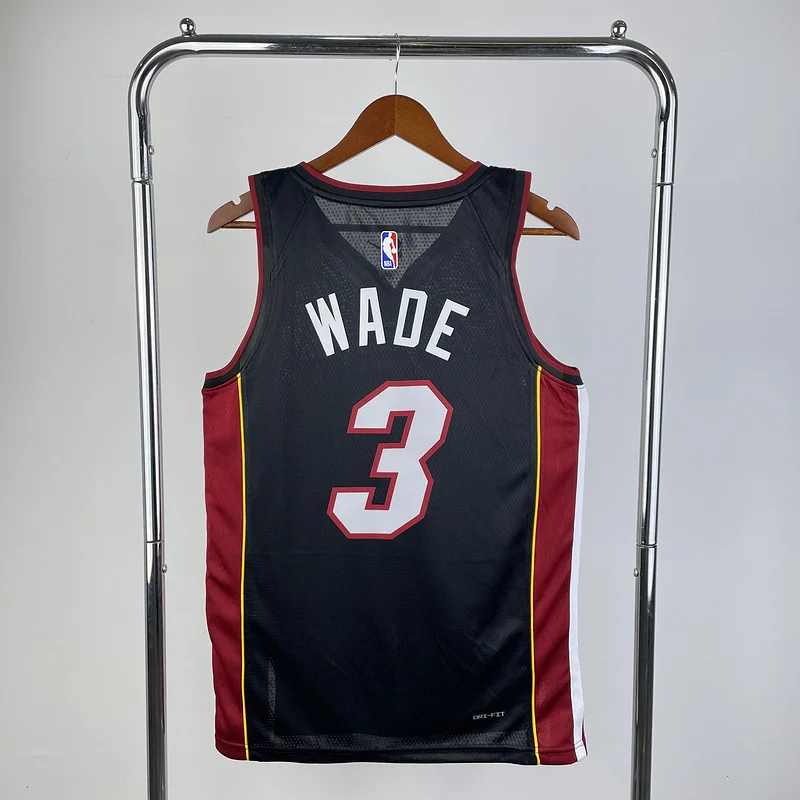 2023 Season NBA Miami Heat basketball jersey V-neck Black #3 WADE