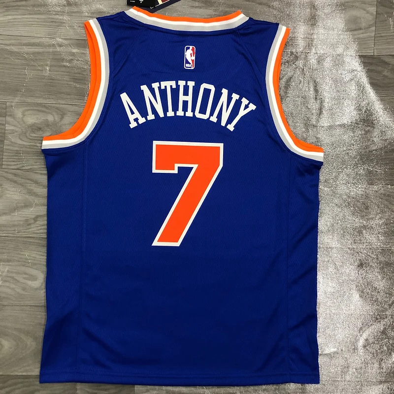 New York Knicks Basketball Jersey Blue #7 ANTHONY