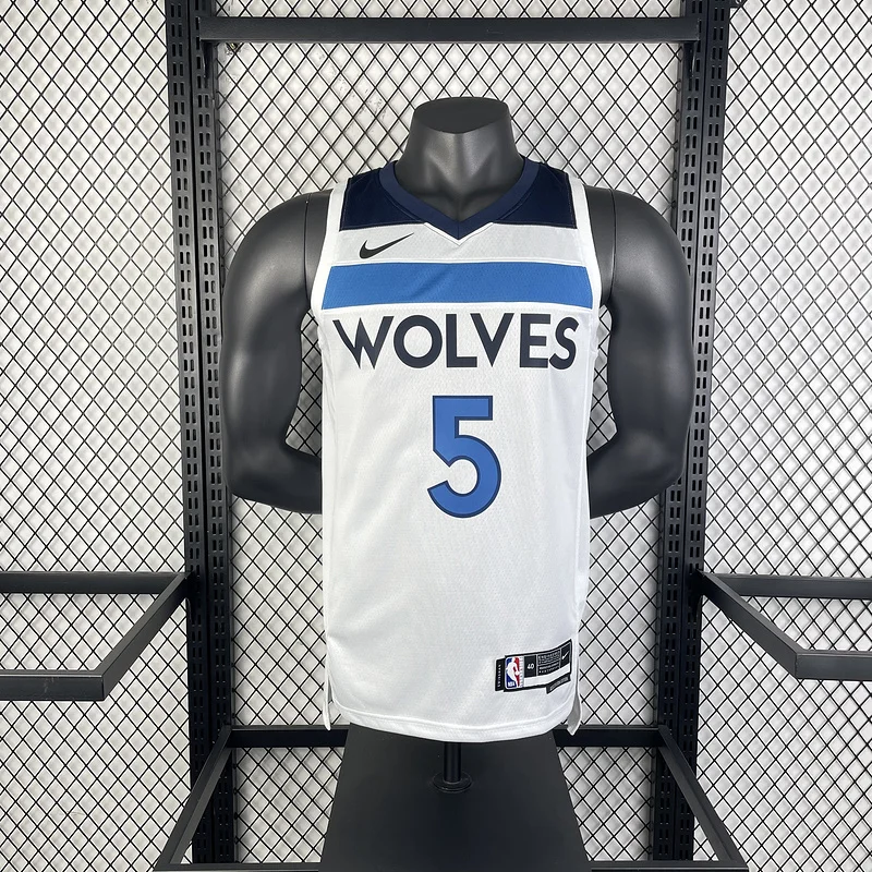 2023 Minnesota Timberwolves Basketball Jersey Home White #5 EDWARDS