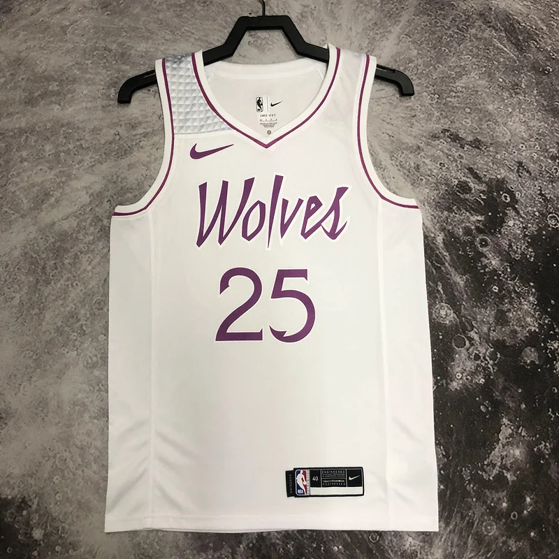 Minnesota Timberwolves Basketball Jersey white pink #25 ROSE