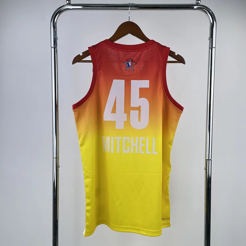 2023 All-Star Cleveland Cavaliers Basketball Jersey Yellow #45 MITCHELL