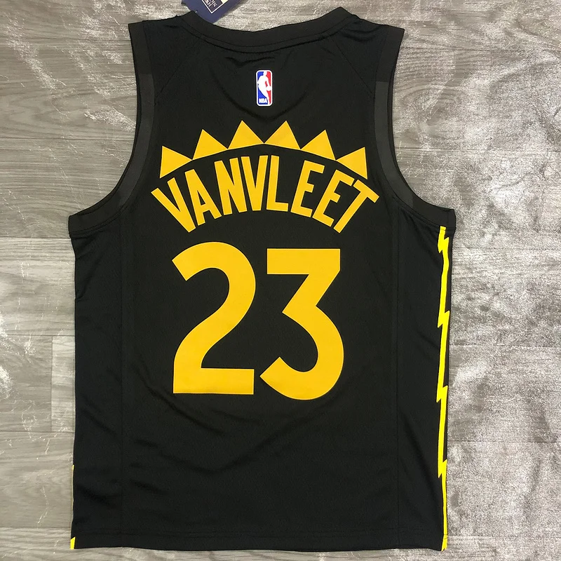 2021 NBA Toronto Raptors Basketball Jersey Black Gold #23 VANVLEET