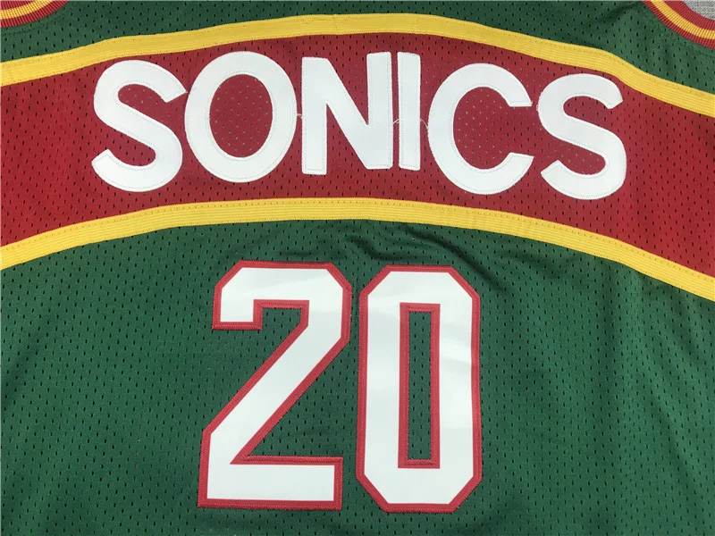 Mitchell Ness NBA Seattle SuperSonics Basketball jersey 20 Green red