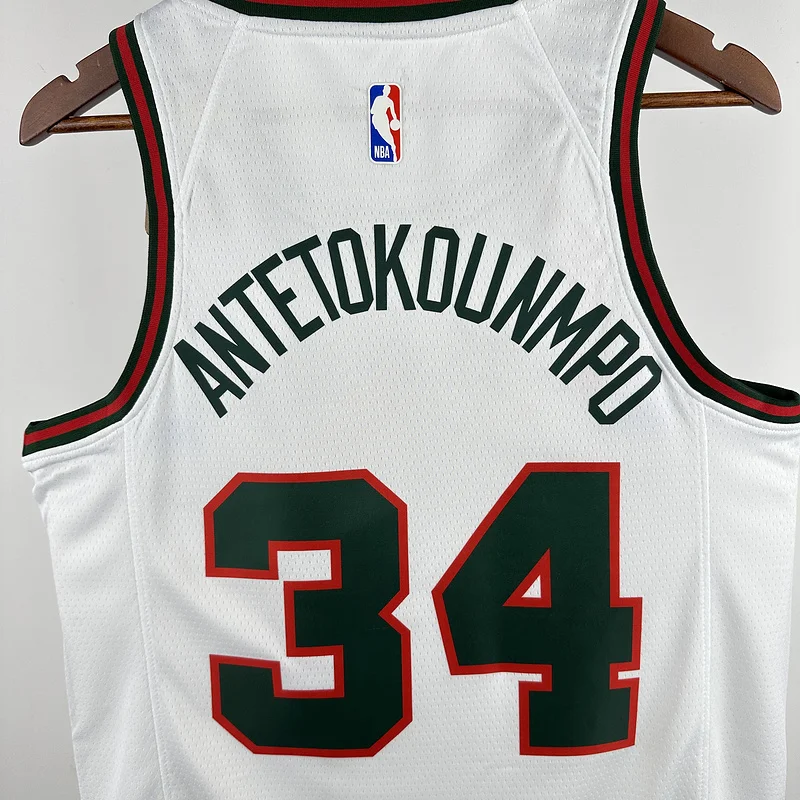 2018 Season NBA Milwaukee Bucks Basketball jersey Retro #34 Antetokounmpo