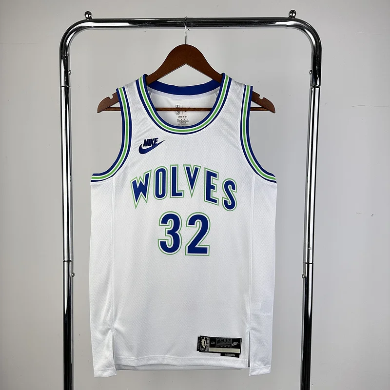 Minnesota Timberwolves Basketball retro jersey white #32 TOWNS