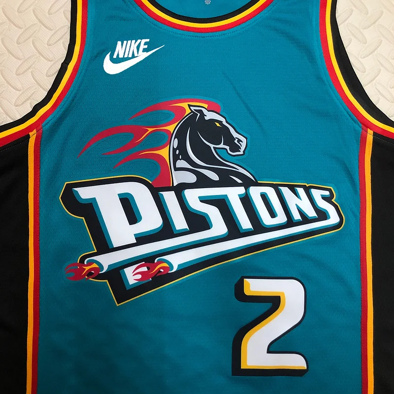 2023 Detroit Pistons Basketball Jersey Retro #2 CUNNINGHAM