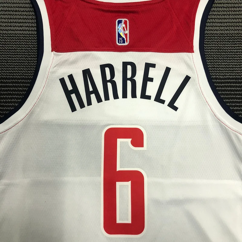 75th anniversary Washington Wizards Basketball Jersey White #6 HARRELL