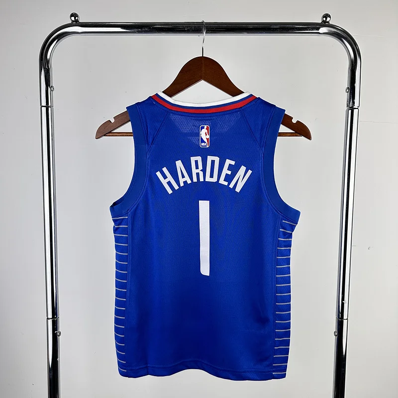 Youth kids Basketball Jersey Los Angeles Clippers Blue #1 HARDEN