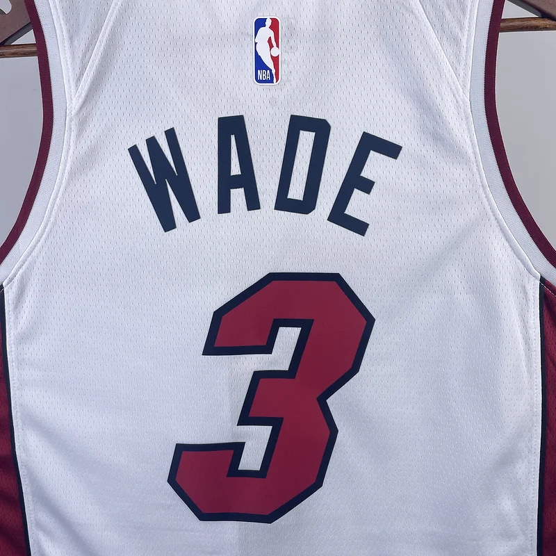 NBA Miami Heat basketball jersey V-neck White #3 WADE