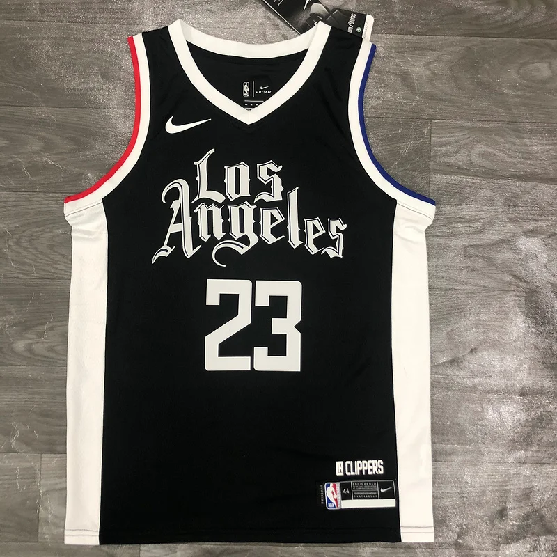 2021 Season NBA Los Angeles Clippers Basketball jersey  city version   Latin   Black  #23   WILLIAMS