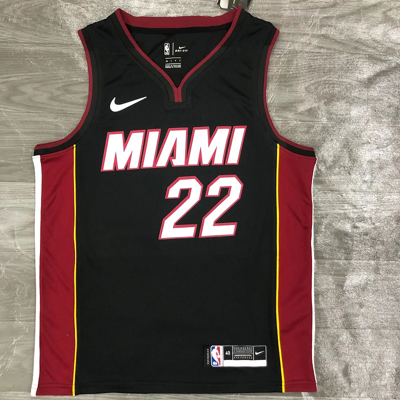 NBA Miami Heat basketball jersey V-neck Black #22 BUTLER