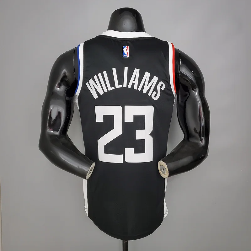 2021 Season NBA Los Angeles Clippers Basketball jersey  city version   Latin   Black  #23   WILLIAMS