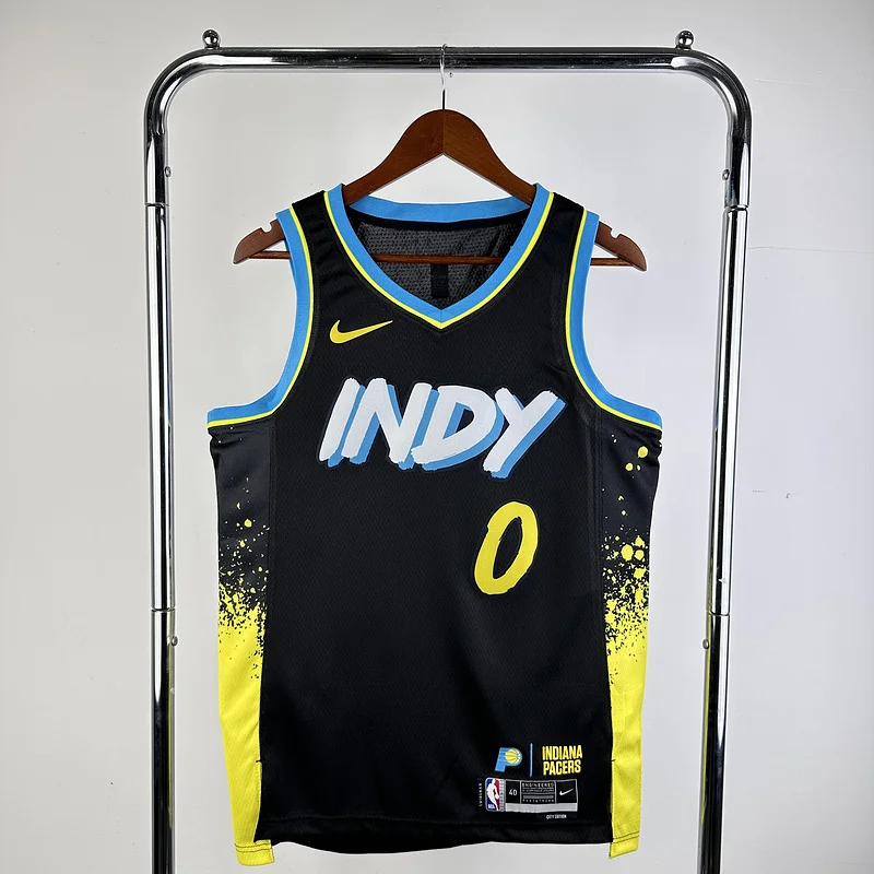 2024 Indiana Pacers Basketball Jersey city version #0 HALIBURTON