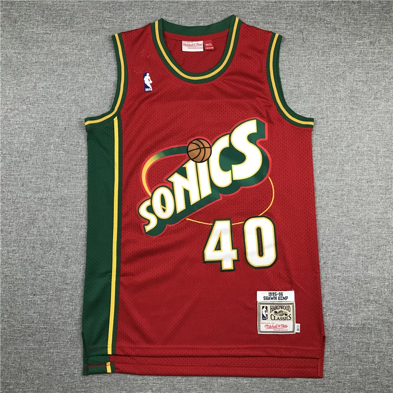 NBA Seattle SuperSonics Basketball jersey 40 Retro red